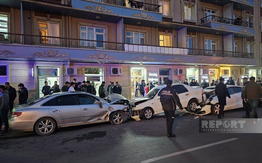 Naxçıvanda zəncirvari qəza: 5 avtomobil toqquşub, 1 nəfər xəsarət alıb